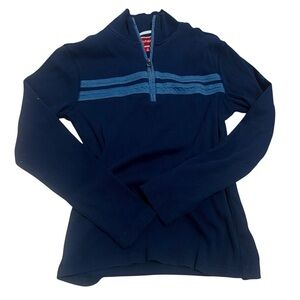 Tommy Hilfiger Vintage Navy Quarter Zip Pullover Size: Medium Long Sleeve Y2K